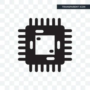 Chip vector icon isolated on transparent background, Chip logo design Stock Illustration