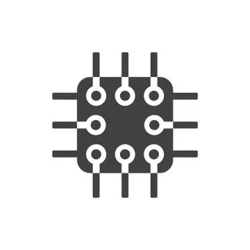 Chip vector icon for web design in a flat style Stock Illustration