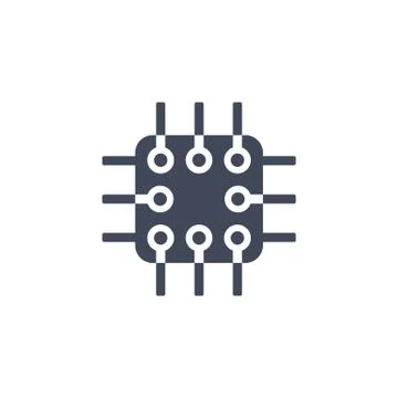 Chip vector icon for web design in a flat style Stock Illustration