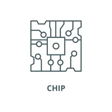 Chip vector line icon, linear concept, outline sign, symbol Stockillustratie