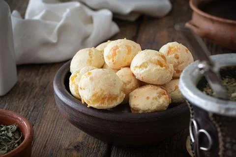 Chipa is a argentain snack cheese bread, Mate is a typical hot drink from Arg Stock-Fotos
