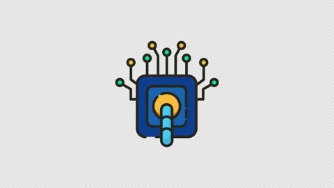 Chipboard animated icons, perfect for technology concepts or network themes.. Stock Footage 314393069
