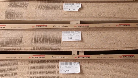 Chipboard in racks Video stock 107977056