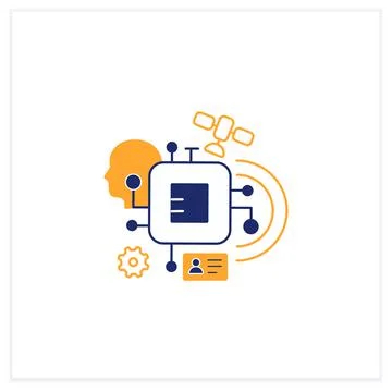 Chipization flat icon 스톡 일러스트