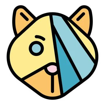 Chipmunk with eye patch icon color outline vector Illustrazione stock