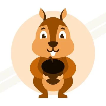 A-chipmunk-is-holding-an-acorn Stock Illustration