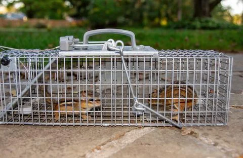 Chipmunks in a Trap Ground Level Stock Photos