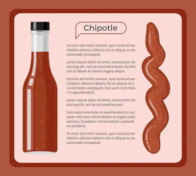 Chipotle Sauce Framed Vector Banner with Text Stock Illustration