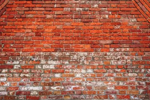 Chipped Brick Wall. Stock Photos
