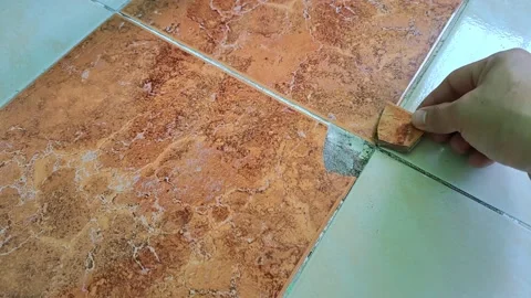Chipped ceramic flooring tiles. Stock Footage 231836995