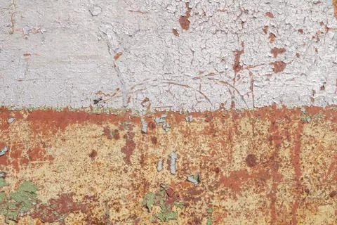 Chipped paint on iron surface, background of rusty metal, texture Stock Photos