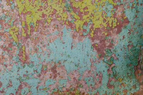 Chipped paint on iron surface, texture background Stock Photos