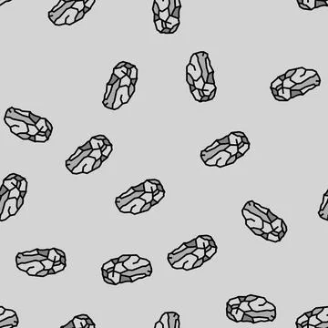 Chipped stone fracture vector seamless pattern Stock Illustration
