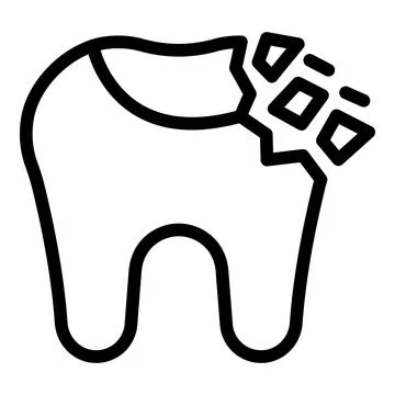 Chipped tooth icon outline vector. Broken teeth Stock Illustration