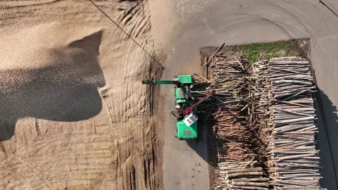 Chipper Machine on Wood Waste Recycling. Stock Footage 201754446