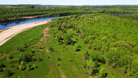 Chippewa River Wisconsin Drone Stock Footage 261998482