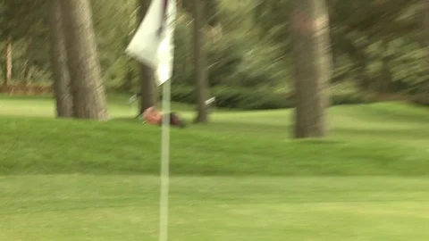 Chipping onto a golf green Stock-Footage 80509822