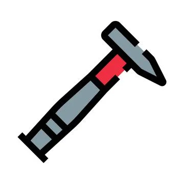 Chipping hammer tool vector icon for construction work Ilustración de archivo
