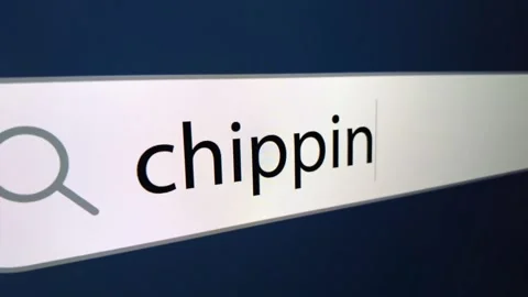 Chipping written in search bar with cursor, computer monitor, close-up Stock Footage 151434077