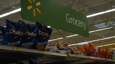 Chips aisle in walmart Video stock 45232282