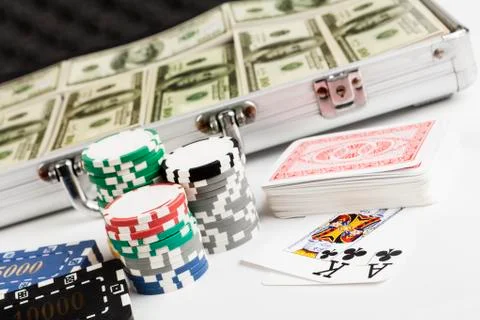 Chips and cards Stock Photos