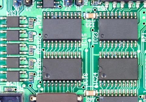 Chips and components with circuit board イラスト素材