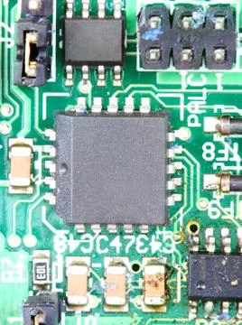 Chips and components with circuit board Stock Illustration