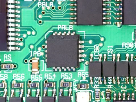 Chips and components with circuit board 스톡 일러스트