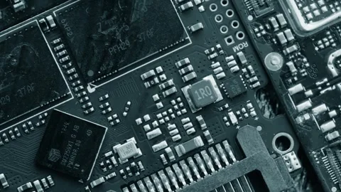 Chips and microcircuits background, different types circuits Stock Footage 246950530