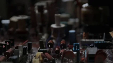 Chips and radio components burn and melt 스톡 동영상 85331012