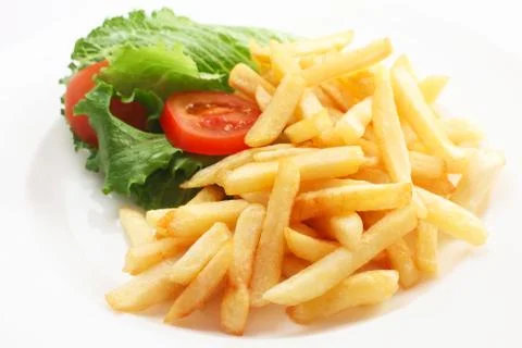 Chips And Salad Stock Photos