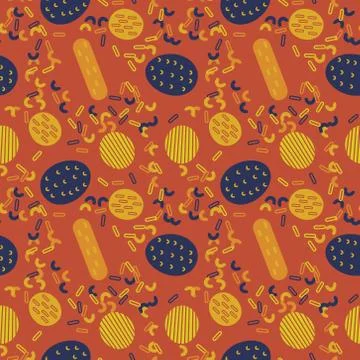 Chips and sausage creative pattern Stock Illustration