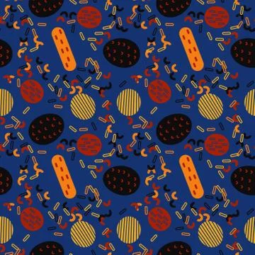 Chips and sausage creative pattern Illustrazione stock