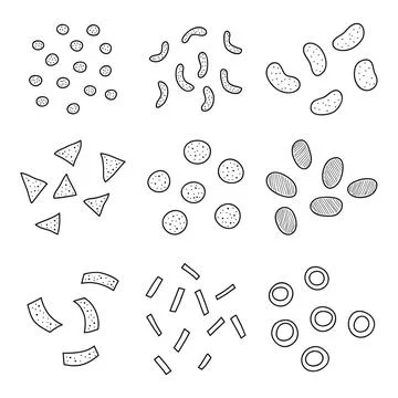 Chips and snacks set. Stock Illustration