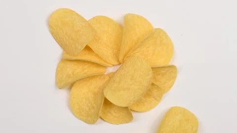 Chips are falling on a white background. Stock Footage 146404941