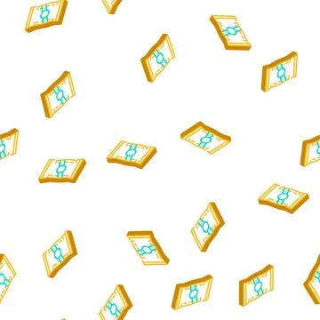 Chips bag isometric icon seamless pattern color Stock Illustration