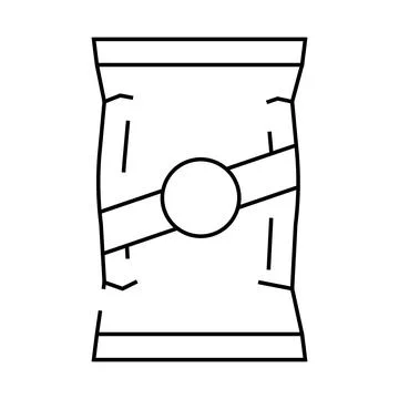 Chips bag line icon vector illustration flat Stock Illustration