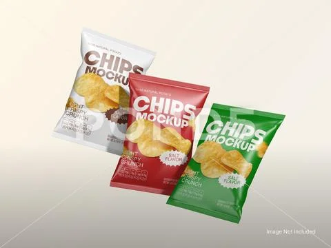 Chips Bag Mockup Aluminum Foil Packaging Modèle PSD