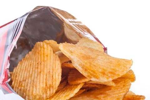 Chips in bag Stock Photos
