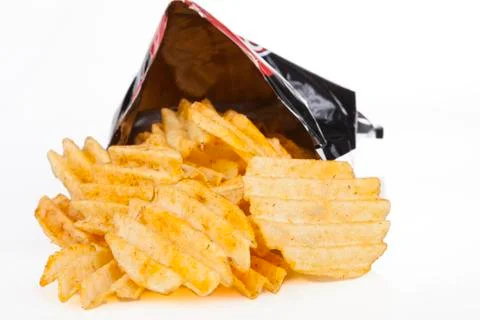 Chips in bag Stock Photos