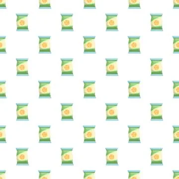 Chips bag snack packaging seamless pattern Stock Illustration