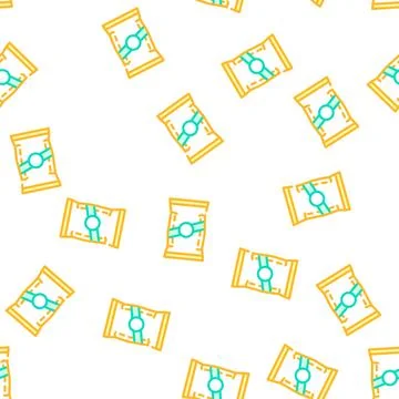 Chips bag vector seamless pattern flat Stock Illustration