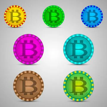 Chips with bitcoin symbol Illustrazione stock