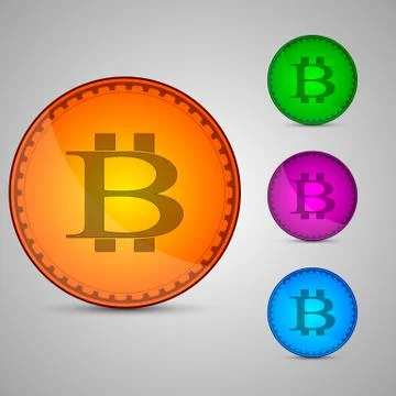 Chips with bitcoin symbol Stock Illustration