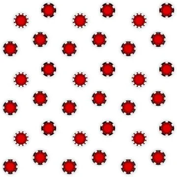 Chips for the casino. Gambling. Seamless pattern. Vector Illustration Stock Illustration