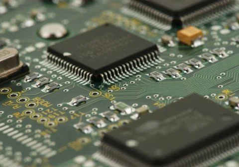Chips on circuit board Foto stock