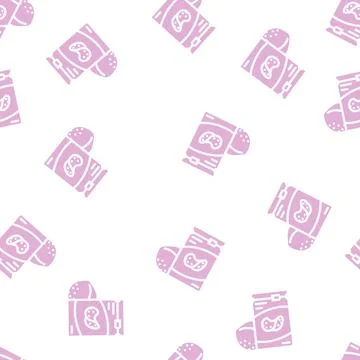 Chips coconut tropical glyph vector seamless pattern Stock Illustration