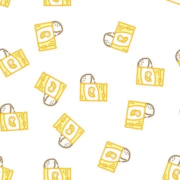 Chips coconut tropical vector seamless pattern Stock Illustration