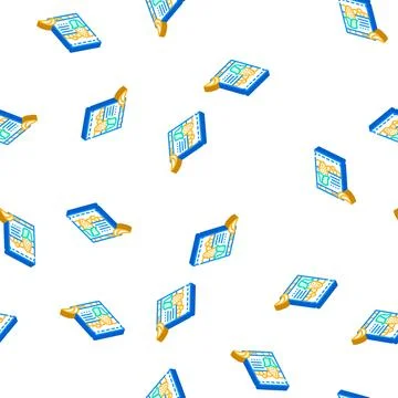 Chips corn isometric icon seamless pattern Stock Illustration