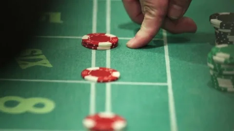 Chips on Craps Table Stock Footage 72853812